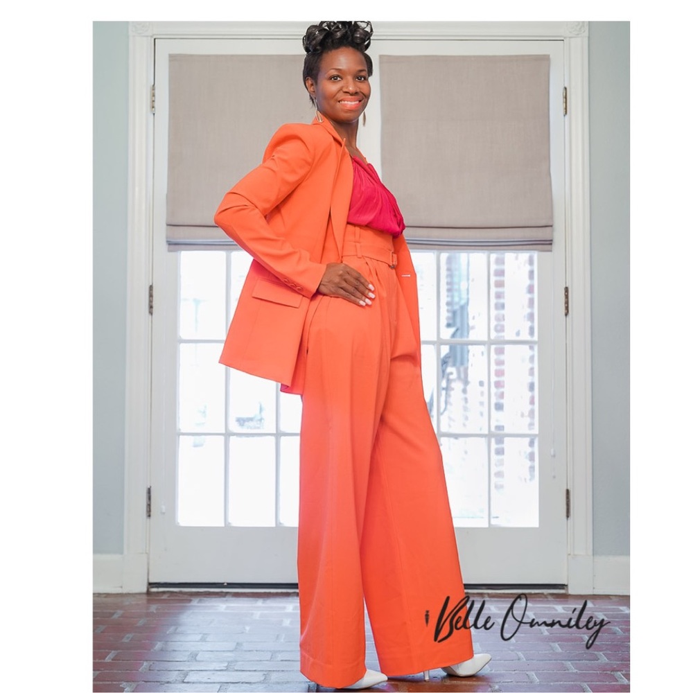 Tibi Stella Pleated Pants with Belt